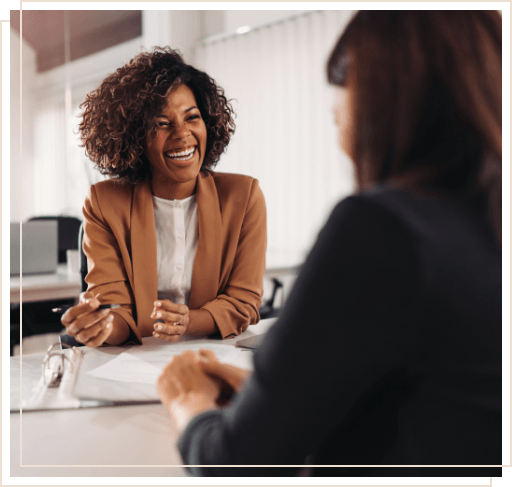 Woman at job interview