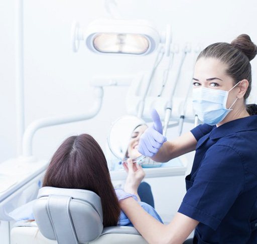 Morristown patient receiving routine dental cleaning 