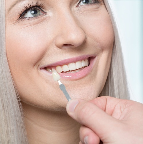 A woman at the dentist