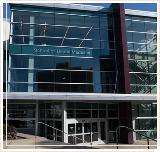 Exterior of building at Rutgers University School of Dental Medicine