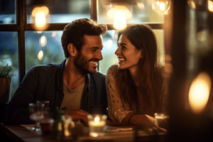 a couple enjoying dinner on Valentine’s Day